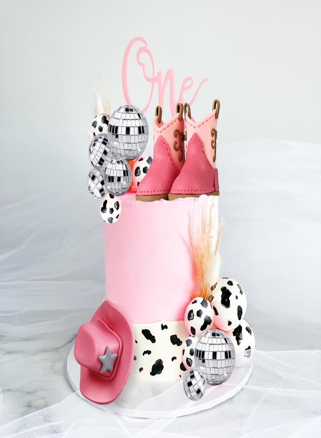 KEEPARTY 25PCS Cowgirl Cake Decorations Cowgirl Hat and Boot Cake Toppers Disco Ball Cake Topper Western Cowgirl Birthday Baby Shower Party Favors Supplies - Image 3